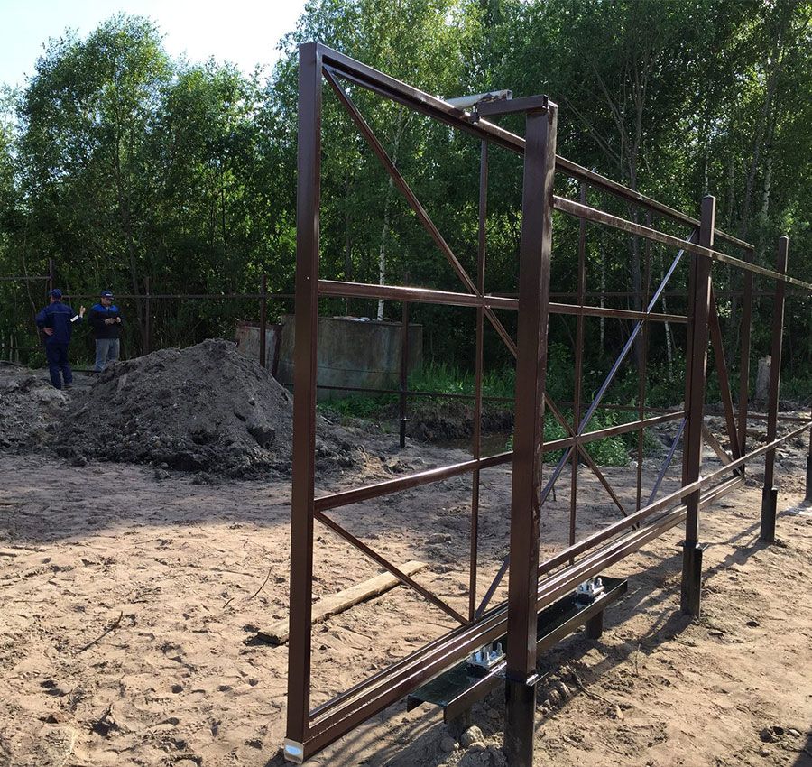 Варианты ворот на винтовых сваях в Республике Башкортостан